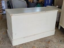 Shabby Chic white pine wood ottoman storage box