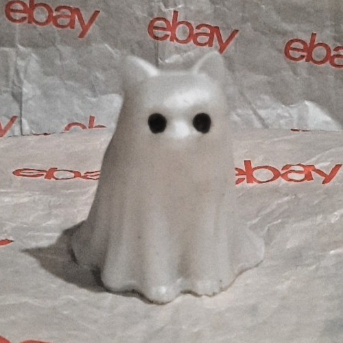 Ghost cat figurine handmade - figurine,