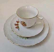 Vintage Schirnding, Bavaria cute woodland creatures trio cup saucer plate