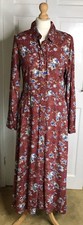 Joe Browns Pinky Rust Floral Print Maxi Long Collared Dress - Size 12