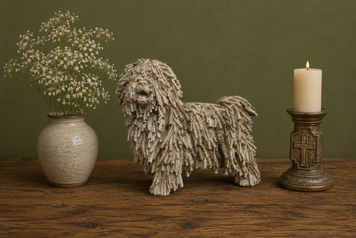 Beige resin komondor style - beige,