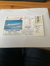 Concorde St.Lucia 1986 First Flight Cover.Officially Crew Signed.Certified Flown