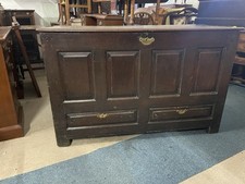 Antique Oak Mule Chest Coffer Box For Restoration