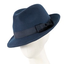 Navy mens felt fedora jazz
