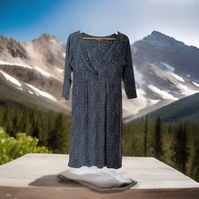 KAREN COLE Womens 3/4 Sleeved Animal Print Casual Midi Dress Size M