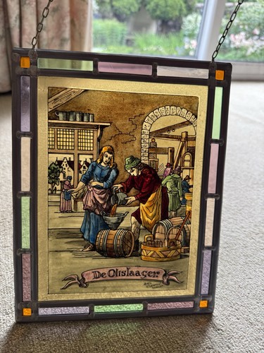 Antique vintage stained glass - vintage,
