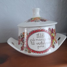 Figgjo Flint Norway Folklore Small Tureen / Lidded Bowl