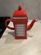 Red Telephone Box Tea Pot With