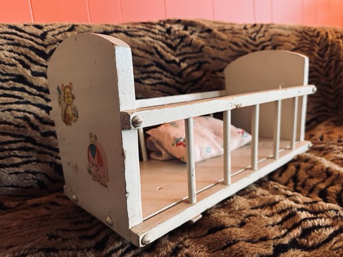 Vintage wooden doll bed - vintage,