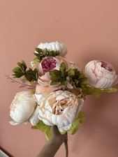 Large Artificial Flower Bundle Lillies Peony’s Roses Plastic VGC 