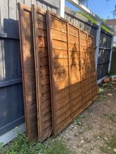 3x Dip-Treated Overlap Fence Panels Wooden Garden Fencing Panel Outdoor Boundary