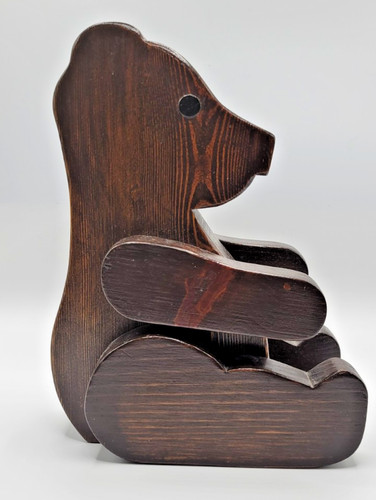 Vintage dark wood wooden - dark, bear
