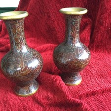 2 X Small Vases.cloisonné 