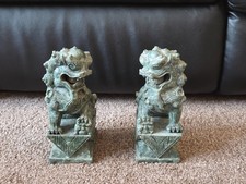 8.5" Carved Green Jade Chinese