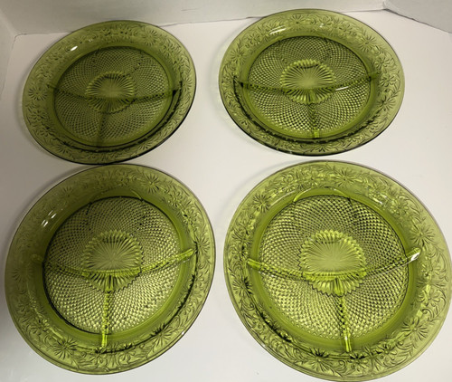 Indiana glass green daisy - glass,