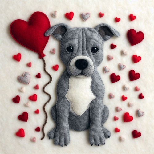 Luxury grey staffie - grey, staffy