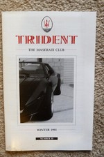 Maserati Club UK magazine TRIDENT Issue 55 Winter 1991