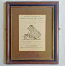 Margetson & Hek's Patent Screw Tip Wagon framed antique advertising 16 x 13 ins