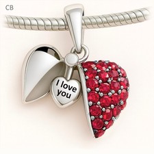 I Love You Crystal Heart Charm