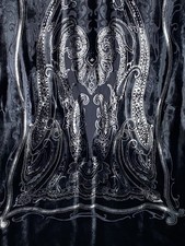 TIE RACK BLACK & silver grey SILK VELVET DEVORE SCARF & NOUVEAU with tags