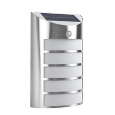 Solar Security Light with PIR Sensor Outdoor Wall Light Stainless Steel Lamp