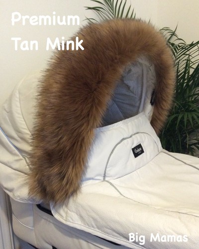 Luxury faux fur pram hood - pram, trim