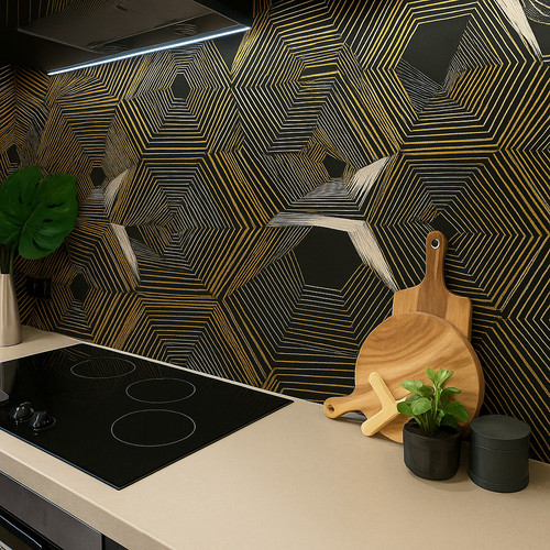 Gold black decor floor - &,