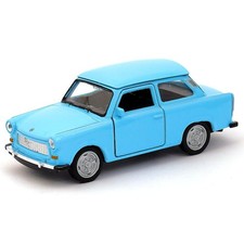 Trabant P601 East Germany Car Model Toy Blue Diecast 1:34-1:39 Scale Welly