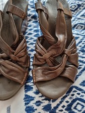 Lovely Mark's and Spencer  Ladies  Slingback Sandals . Size 4 D Brown Leather.