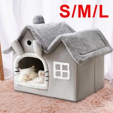 Cat Bed Super Soft Large Grey Cat/Dog Igloo Pet Bed Warm House/ Puppy/Kitten.