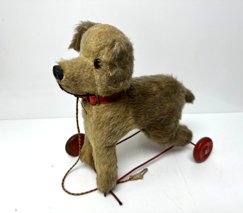 Vintage straw filled dog - vintage,