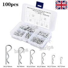 100pcs R Clips for Securing Clevis Pins Bright Zinc Plated Retaining Split Pins