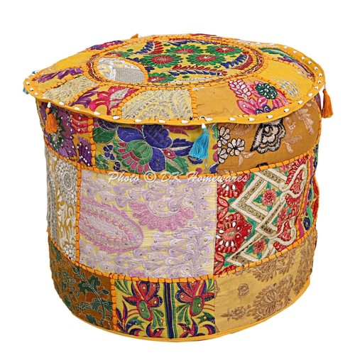 Patchwork pouf ottoman indian - patchwork,
