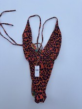 Maaji Swimwear One Piece NWT Leopard Anthropologie NEW Reversible Floral Small