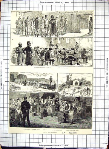 Old print 1884 - print, prison