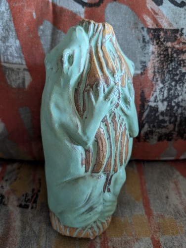 Vtg majolica frog - vtg, sculpture