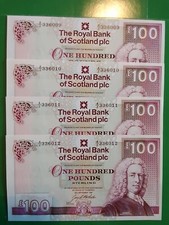 1 SCARCE ROYAL BANK OF SCOTLAND PLC £100 A2 PREFIX ISSUED 1998 MATHEWSON GEM UNC