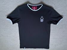 Men's Small/Child's Large Black Cotton T Shirt with Nottingham Forest Logo 