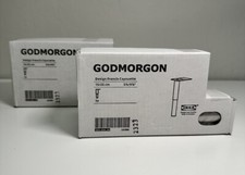 NEW (set of 2)  IKEA GODMORGON Leg Round Stainless Steel 15/25 cm 5 7/8 9 7/8