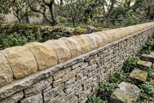 Stone round top coping - round,