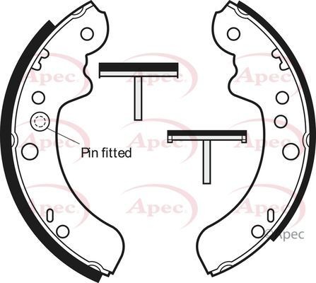 Apec rear brake shoe - apec,