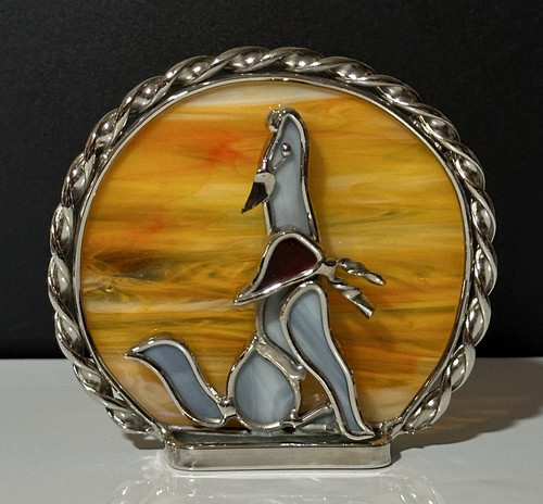 Sunset with howling coyote - sunset,