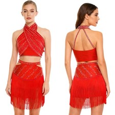 Women's Sequin Halter Crop