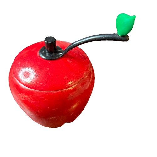 Vintage red apple pepper mill - vintage,