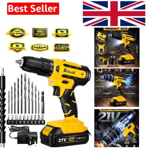 Dual speed 21v cordless - 21v, drill