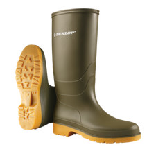 KIDS BOYS GIRLS UNISEX GREEN DUNLOP WELLIES RAIN WELLINGTONS WATERPROOF