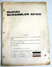 SUZUKI Scrambler AC100 Illustrated Motorcycle Parts List