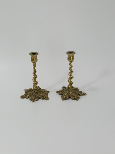 Pair antique brass barley - antique,