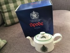 VINTAGE BXD MINATURE SPODE CHRISTMAS TREE OVAL TEAPOT. 14x9x6cm.EX CON.RARE.