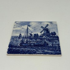 Vintage Blue Delft Tile Hand